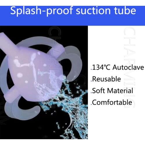 Dental Aspiration Tubes Splash-Proof Suction Tube Dental Suction Tubing 5 Pcs with Mouth Opener Saliva Ejector Cheek Retractor