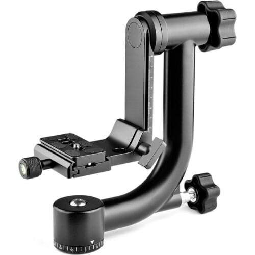 Heavy Duty 360 Panoramic Gimbal Tripod Head Aluminum Alloy 20 Kg Load Capacity With 1/4 Inch 3/8 Inch Screw Quick Release Plate