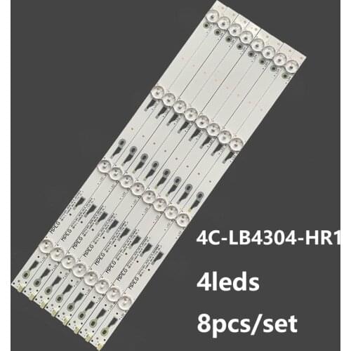 8pieces LED Backlight strip 4 lamps For TCL D43A710 L43F2820E L43F2800A bar light 43HR330M04A0 43F3800 4C-LB4304-HR1
