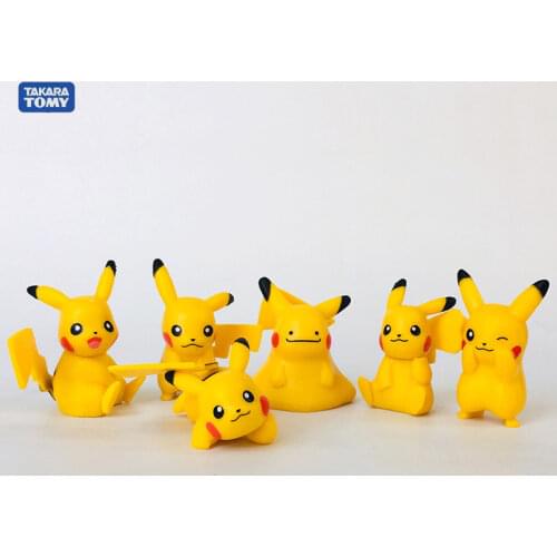 Takara Tomy 6PCS/set Pikachu Blind Box Action Figure Pokemon Pikachu Elf Series Ball Children Toy Christmas Gifts