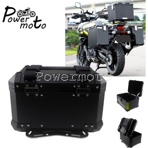 Universal Motorcycle Aluminum Black Top Case Luggage Bags Saddlebags Lockable Side Box For BMW Honda Suzuki Yamaha BMW R1200