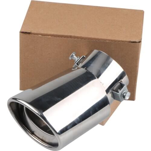 Universal Car Exhaust Muffler Tip Round Stainless Steel Pipe Chrome Exhaust Tail Muffler Tip Pipe Silver Car Accessories Muffler