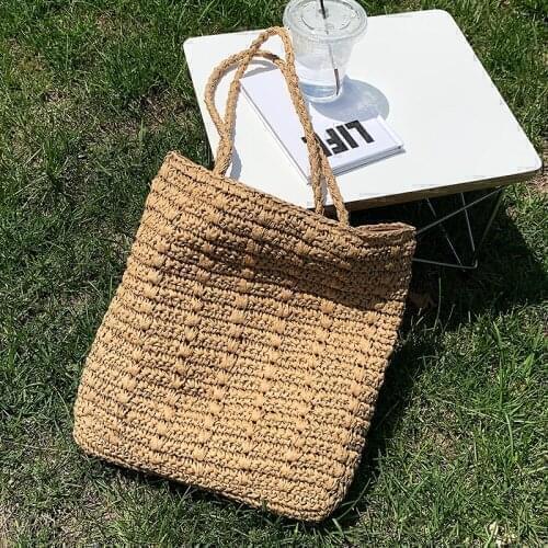 Big Capacity Woven Straw Beach Handbags Purses for Women Shoulder Bags 2021 New Summer Ladies Casual Totes High Quality