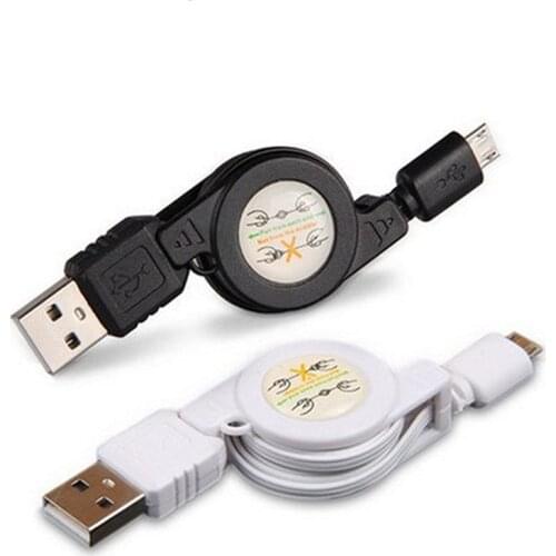 Retractable Charger Cable Micro USB A to USB 2.0 B Male Data Sync Charge Cable for Android Cellphones Samsung HTC Motorola Nokia