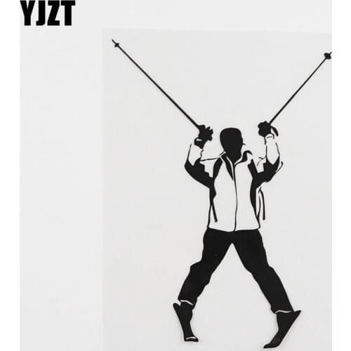 YJZT 11.3CMX16.3CM Cool Sky Winter Sport Extreme Decal Vinyl Car Sticker Black/Silver 8A-0242