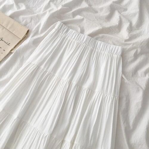 Spring, summer and autumn new womens fashion casual sexy skirts wavy folds female OL Harajuku kawaii pure color top womens