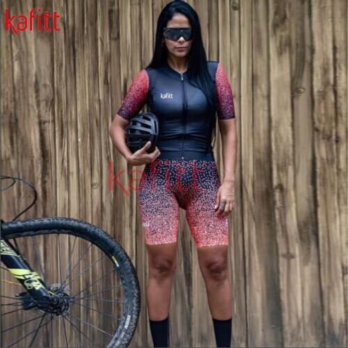 Kafitt new short-sleeved cycling jersey suit womens professional triathlon sweatshirt jumpsuit casual wear ciclismo feminina