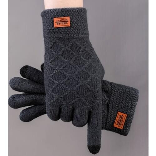 Winter Gloves for Men and Women, Autumn and Winter Touch Screen Gloves, Warm Knitted Gloves, Finger Gloves