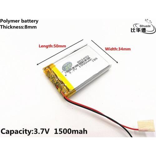 1pcs/lot Good Qulity 3.7V,1500mAH,803450 Polymer lithium ion / Li-ion battery for TOY,POWER BANK,GPS,mp3,mp4