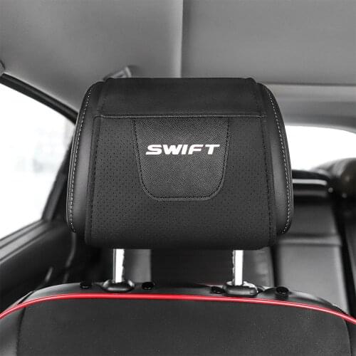 1pc For Suzuki Swift Car Headrest Protector Case Pu Leather Car Headrest Cover Car Accessories