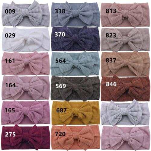 16 Pcs/Lot, Soft Fabric Knot Bow Baby Headband, Fashion Bowknot Wide Turban Headwraps Baby Shower Gift Girls Hair Accessories