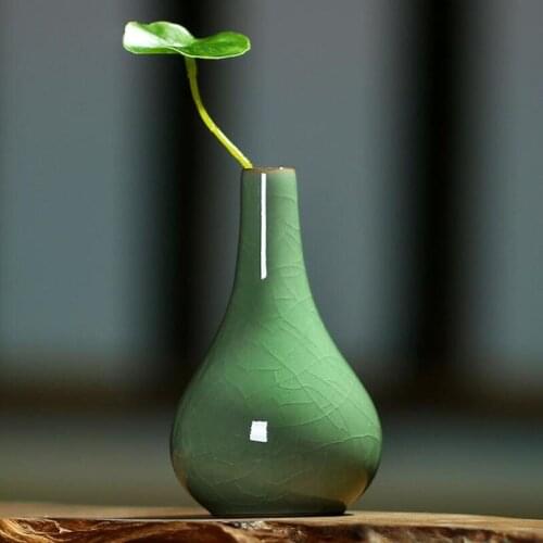 2pcs/set Ceramic Vase Living Room Decoration Hydroponic Green Dill Vase Desktop Ornaments Jardiniere Flower Arrangement