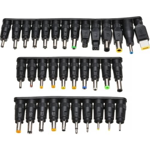 Pohiks 34pcs DC Charger Connector Power Adapter Conversion Head Turn Plug For Laptop Computer Charging Convert Plugs