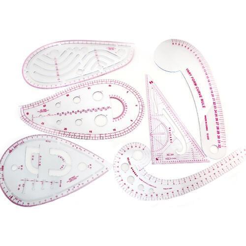6PCS/Set DIY French Metric Ruler Plastic Sewing Tools Curve Shaped Measure Ruler For Sewing Dressmaking Supplies