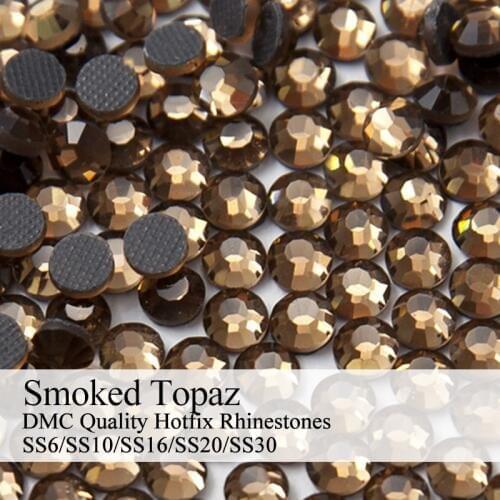 Polaris SS6-SS30 Machine Cut Smoked Topaz Strass DMC Hotfix Rhinestones For Garment Accessories