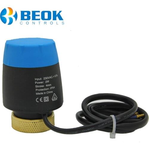 Beok 230V Normally Closed Thermal Electric Actuator for Manifold in Floor Underflooring Heating NC Servo Valve System 220V