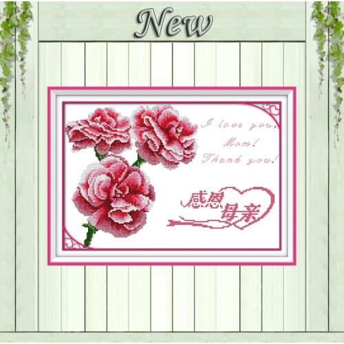 Thanks to mothers flower vaes Drawing Decor 11CT counted print on Canvas DMC 14CT Cross Stitch diy Embroidery kit Needlework Set