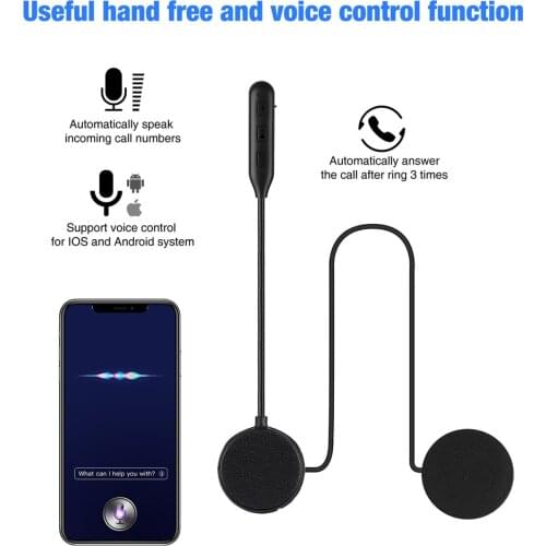 Motorcycle Bluetooth Helmet Headset Wireless Moto Handsfree Earphone Stereo Music Player with Voice Control For GPS