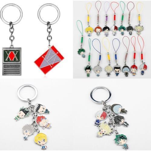 Hunter x Hunter Keychain Cartoon Anime GON FREECSS Key Chains My Hero Academia Boku No Hero Academia Figure Key Ring Holder