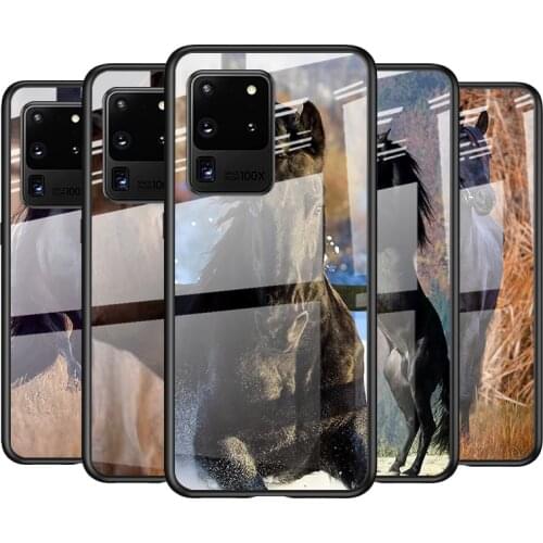 Tempered Glass Cover Anime Horse Animal For Samsung Galaxy S21 Ultra Plus 5G M51 M31 M21 Shockproof Shell Phone Case