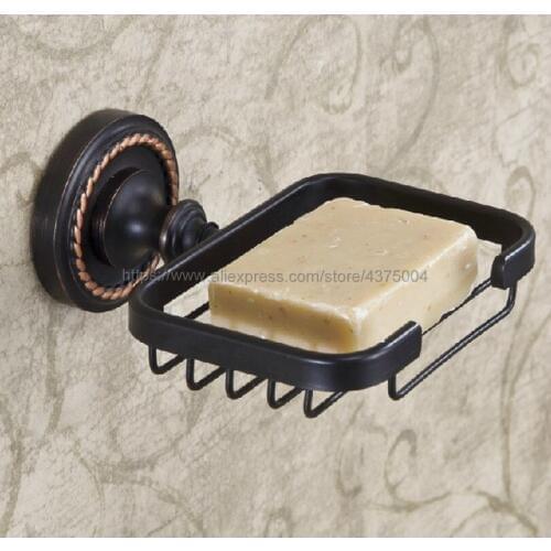 Black Oil Rubbed Brass soap holder,Pure copper bathroom soap basket, ceramic dish,bathroom accessories Nba216