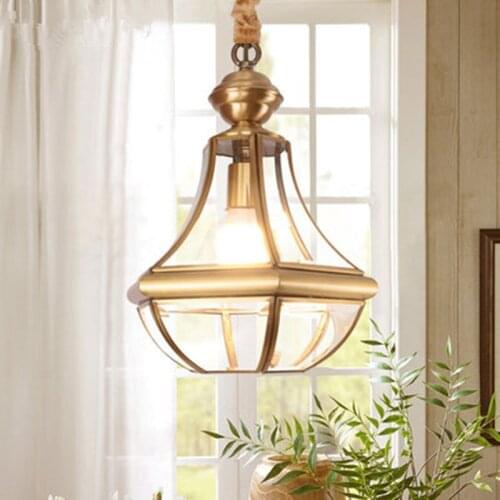 Europe Lustre Copper Led Pendant Chandeliers Lamp Glass Corridor Led Chandelier Lighting Luminarias Led Hanging Lights Fixtures