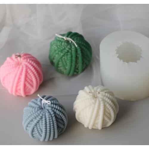 PRZY Wool Ball Candle Mold Silicone Mold Soap Molds Gypsum Chocolate Scented Candle Molds Cake Mould Clay Resin Silicone Rubber