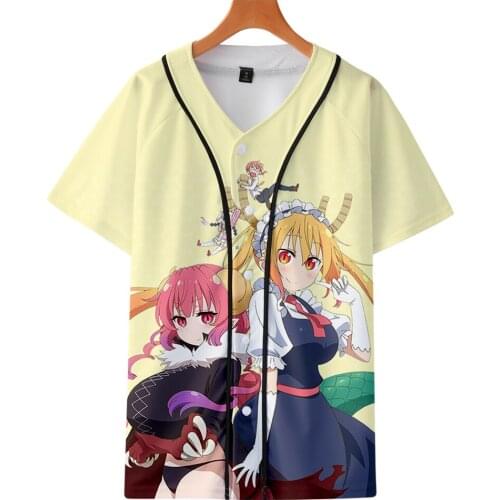 Miss Kobayashis Dragon Maid Baseball T-shirt 3D Prints Women/Men Fashion Summer Short Sleeve Tshirt Hot Sale Streetwear Clothes