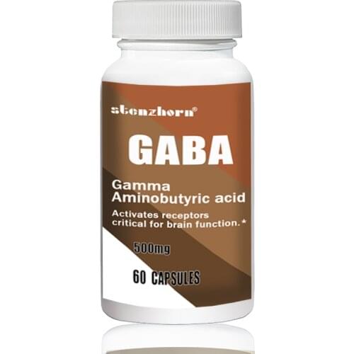 GABA 500mg 60PCS gamma-Aminobutyric Acid Activates receptors critical for brain function