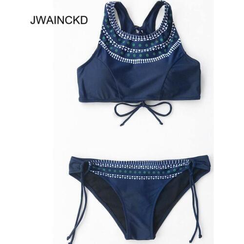 JWAINCKD Bikini Set 2019 Push Up bikinis Tankini Swimwear Women Bathing Suit Sexy Retro Swimsuit Female Brazilian Mujer Strappy