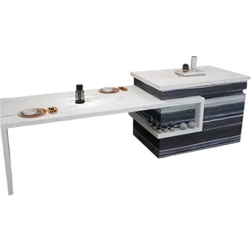 Rock slab island table dining table one finished open kitchen dining room marble bar counter whole house custom wash basin