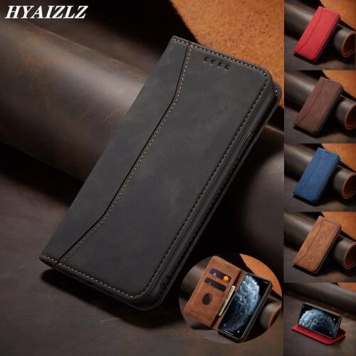 Leather Wallet Case for iPhone 12 11 Pro Max Mini XR XS 8 7 6s Plus SE 2020 Flip Cover Strong Magnetic Protection Phone Fundas