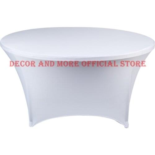 2PCS/LOT Decoration Polyester Spandex Round Tablecloths White/Black/Blue Hotel Party Wedding Table Covers Stretch Table Cloth