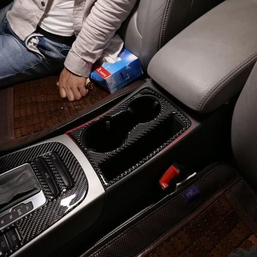 Soft Carbon Fiber Car Interior Cup Holder Panel Trim For Audi A4L/A5 2009-2016 Accessories