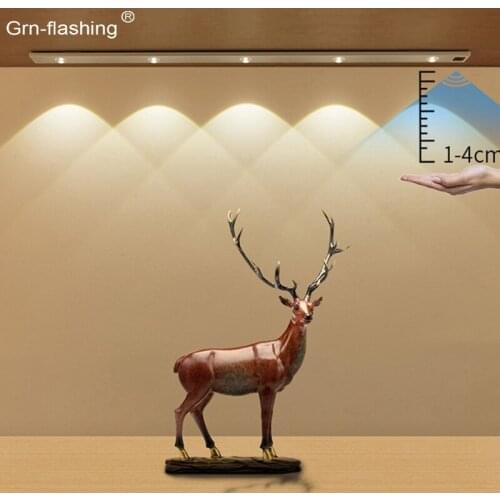 Hand Sweep LED Under Cabinet Light for Kitchen USB Recharge Magnet Wall Lamp with AUTO Switch Motion Sensor Light for Wardrobe
