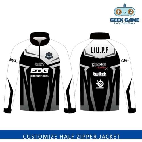 Customize half zipper jacket ODM long sleeve E-sports suit spring autumn sports coat