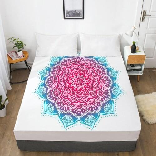 Customize Fitted Sheets Mattress Cover With Elastic Band 3D Bedsheet Linens 150x200 160x200 Bed Sheet Bedding Bohemia