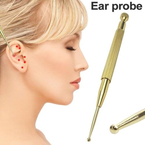 New Hot Ear Probe Brass Ear Acupuncture Point Massage Probe Health Care Tool Auricular Detection Pen Stick Reflex Zone Massage