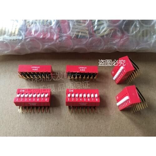 Original new 100% A6E dip switch code switch 8-Position bending foot 8p 2.54mm spacing