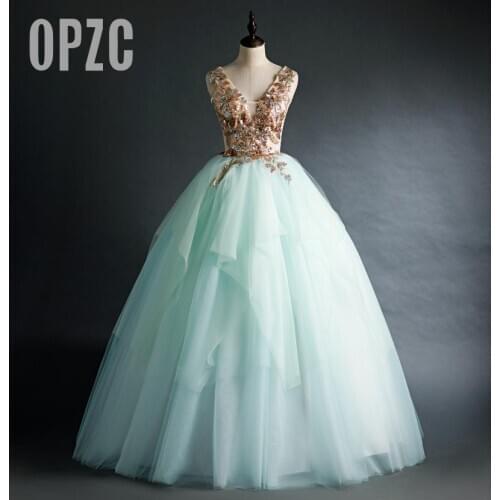 New Real Photo Luxury Sequins Plus Size Quinceanera Dresses V-neck Sleeveless Corset Vestidos 15 Anos Green Debutante 16 Dress