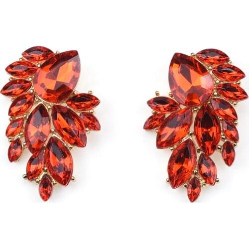 Popular girl Earrings retro trend alloy Bohemian style inlaid Earrings birthday Fashion Party Gift sweet and lovely