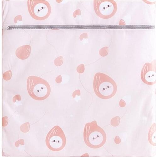 Practical Laundry Bag Cartoon 2 Colors Print Good Water Permeability Nylon Socks Underwear Washing Net Bag for Bathroom 6 Styles