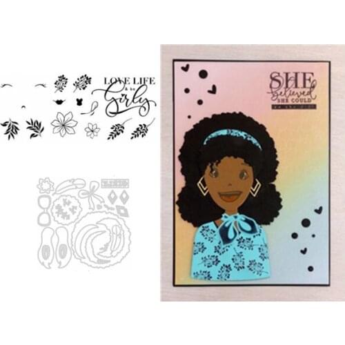 Girl Transparent Clear Stamps and cutting dies for DIY Scrapbooking/Card Making/Kids Christmas Fun Decoration Supplies