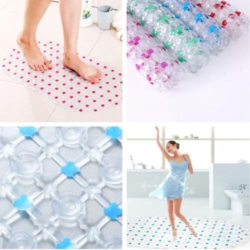 Rectangle PVC Anti-skid Bath Mats Soft Shower Bathroom Massage Mat Suction Cup Non-slip Bathtub Carpet Large Size Bath Mats