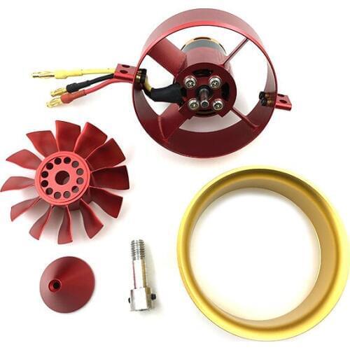 QX-MOTOR High Quality 70mm EDF 12blades 6S (2600g thrust) for 70mm Metal EDF airplane Ducted Fan EDF With Motor For RC Airplane