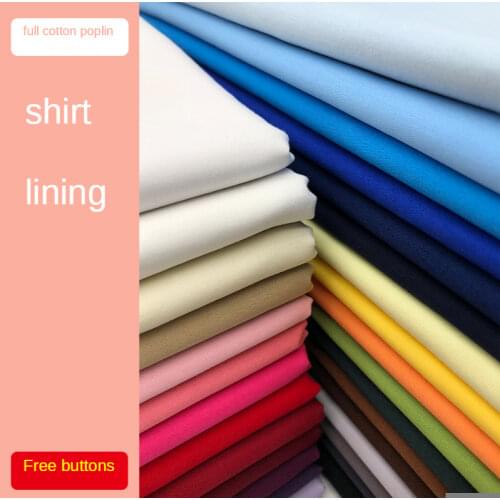 30 Colors Shirt Fabric Solid Color Cotton Poplin Clothing and Dress Children 's Clothing Hanfu Home Handwork Cloth Fabric