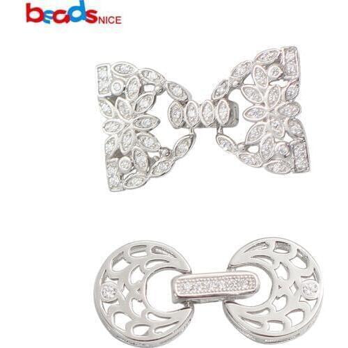 Beadsnice Sterling Silver Fold Over Clasps Connectors DIY Necklace Jewelry Accessories Supplies ID39205