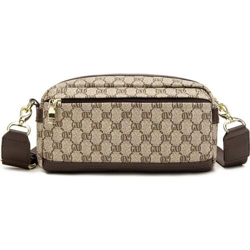 Fashion GXD Printed Leather Men Messenger Crossbody Shoulder Bag Luxury Casual Business Small Handbag Purse Clutch Bag