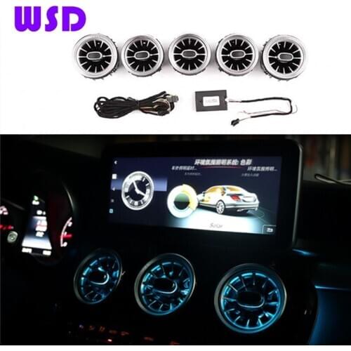 LED luminous vent suitable for Mercedes-Benz W205 W213 X253 atmosphere light 3/64 color turbine air outlet original installation