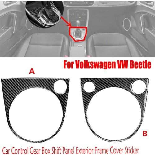For Volkswagen VW Beetle 2012-2019 Carbon Fiber Interior Parts Car Control Gear Box Shift Panel Exterior Frame Cover Sticker